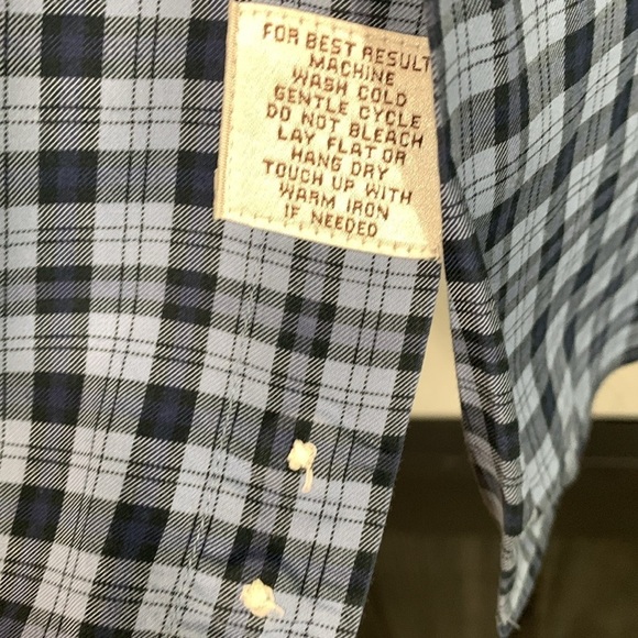 Peter Millar Blue Plaid Long Sleeve 100% Cotton Button Up Shirt size L - Picture 3 of 12